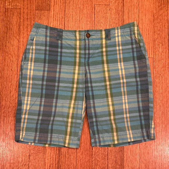 Old Navy Pants - Old Navy Low Rise Blue and Yellow Plaid Shorts Size 6